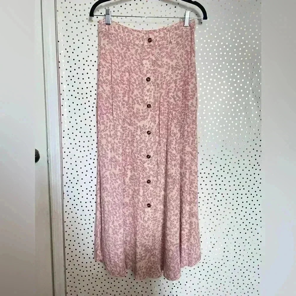 GANNI Floral Crepe Skirt